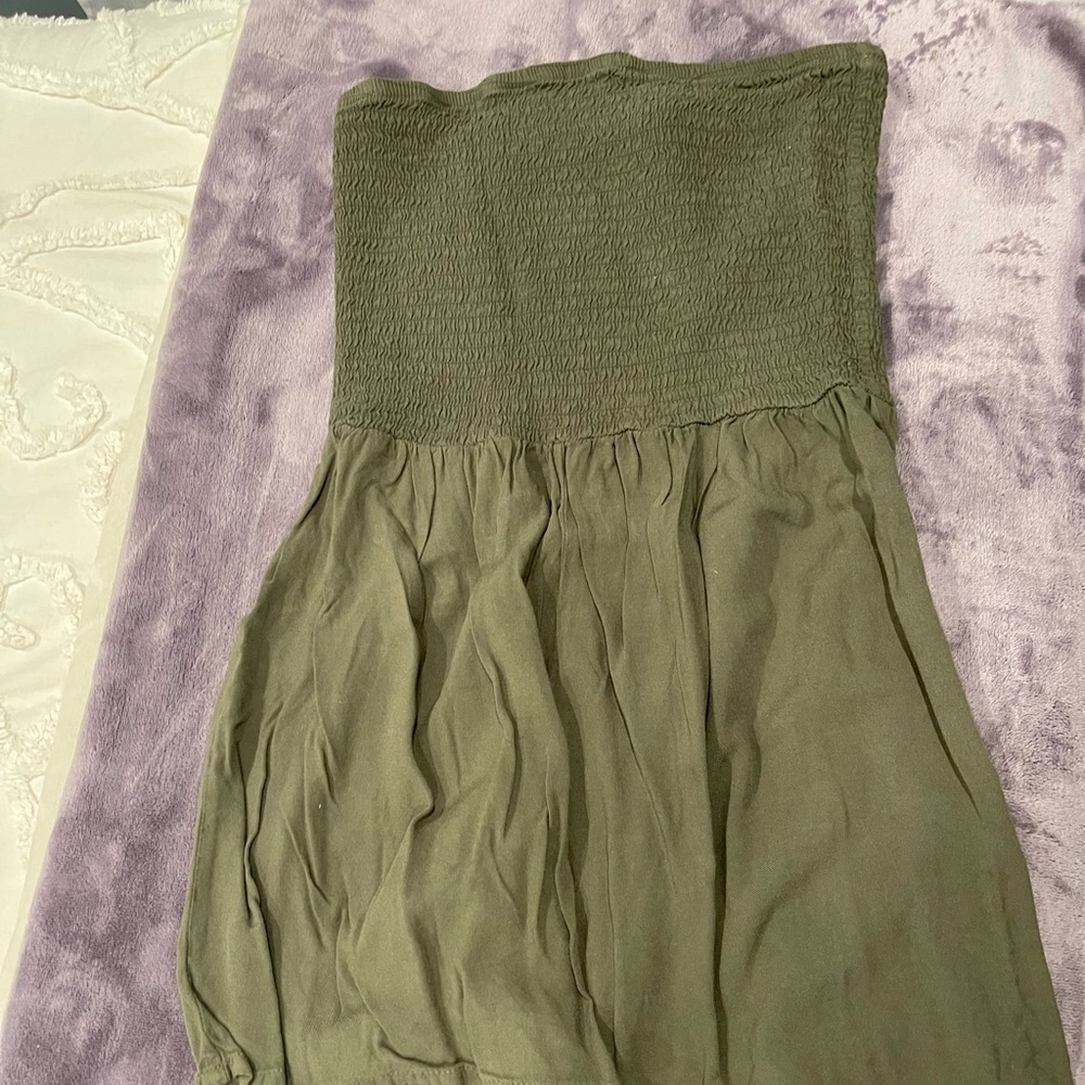 Tube top green romper strapless shorts!